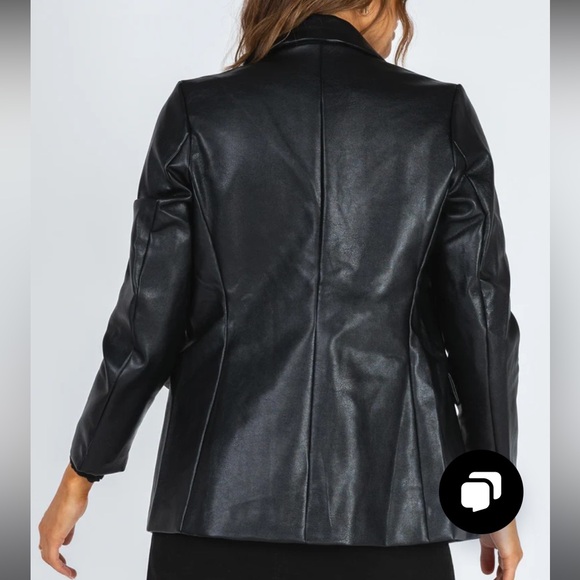 Princess Polly ELLEN FAUX LEATHER BLAZER - Picture 4 of 9